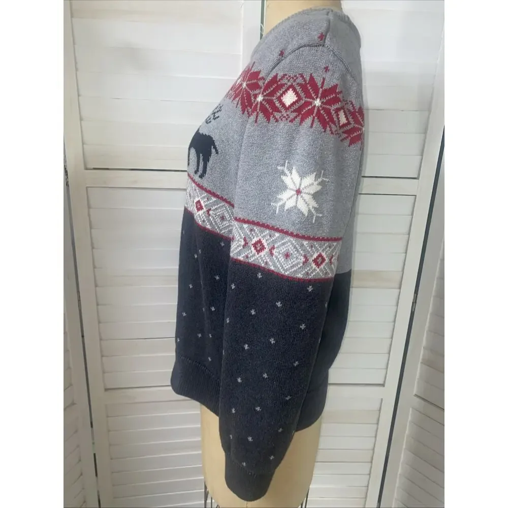 Chaps Crewneck Family Holiday Sweater Women's X-Large Christmas Reindeer